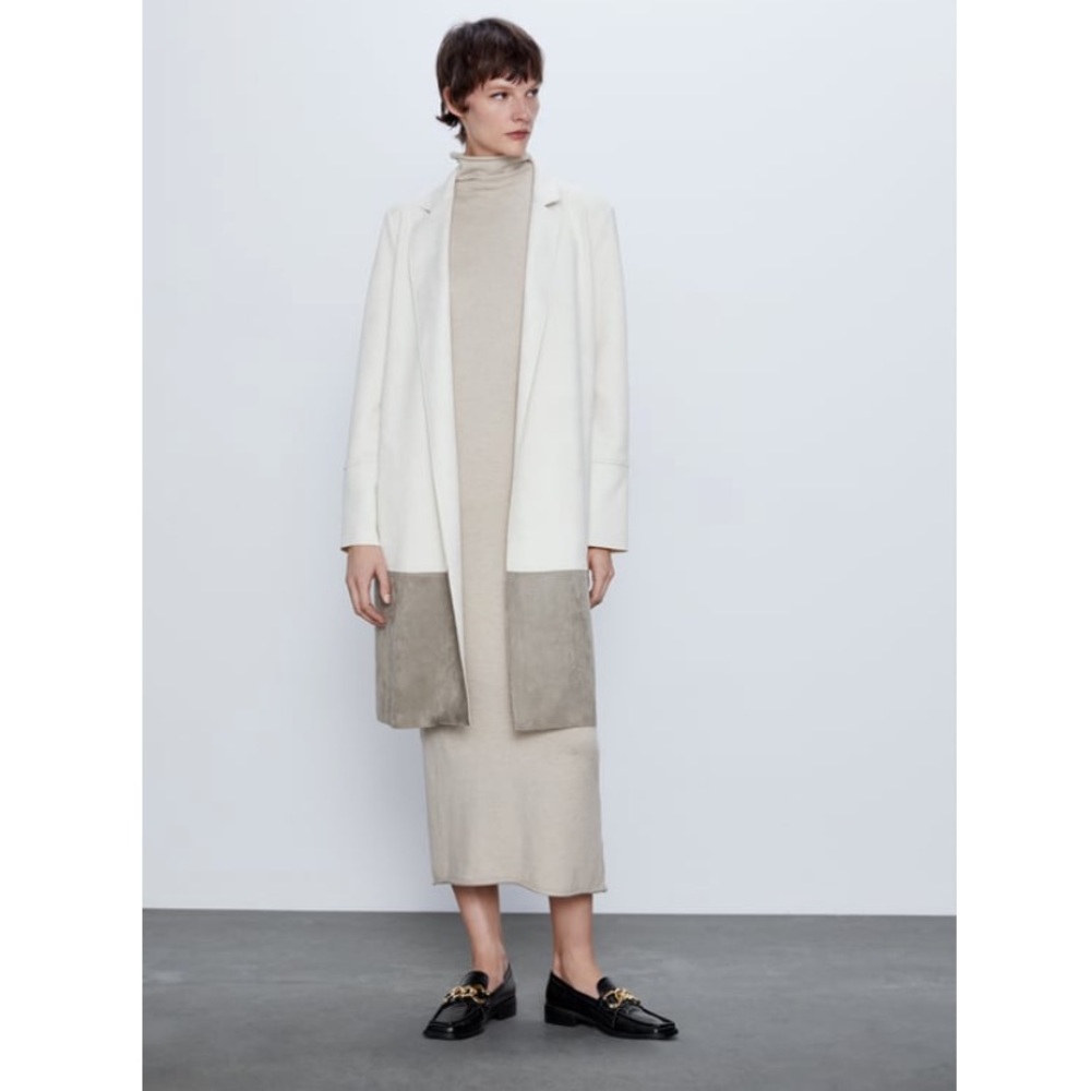 Zara | faux suede coat